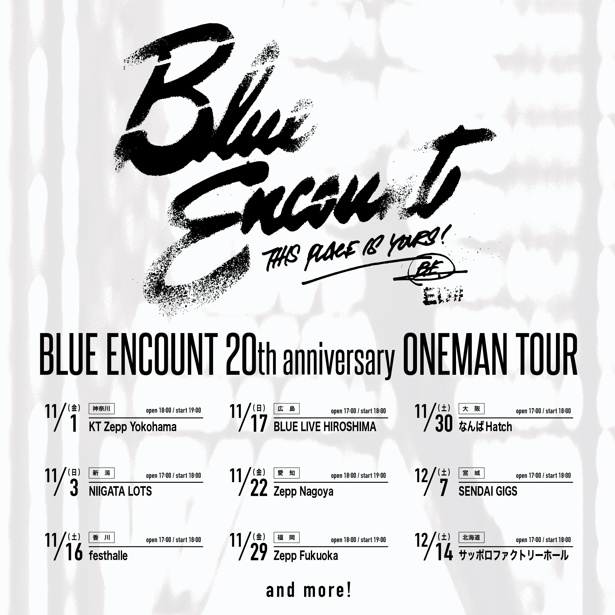BLUE ENCOUNT 20th anniversary ONEMAN TOUR開催決定！