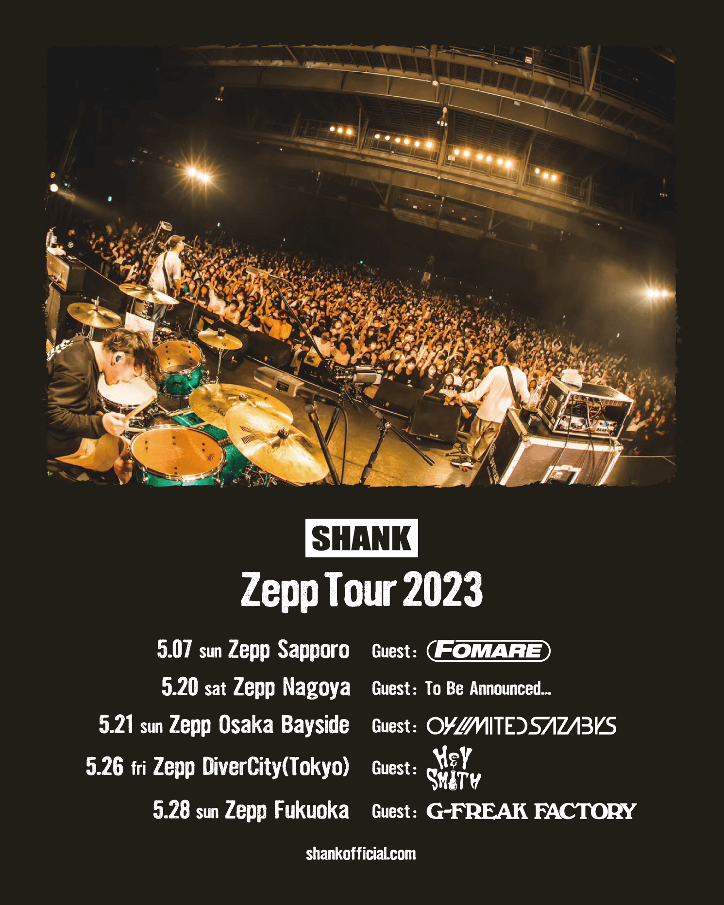 SHANK "Zepp Tour 2023" 出演決定！