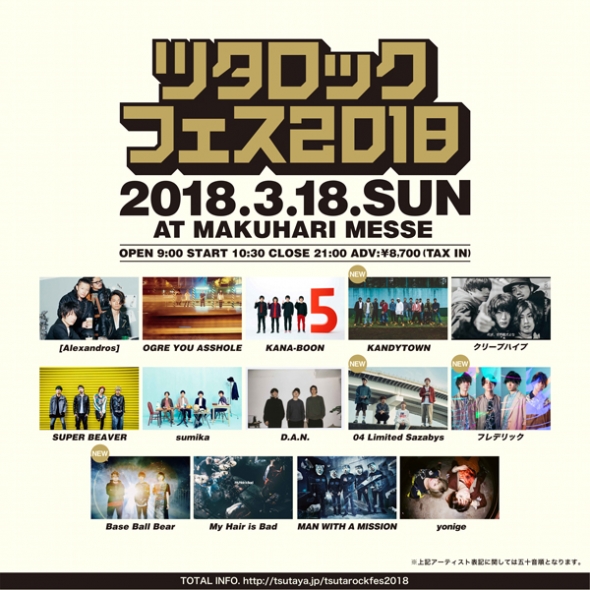 ツタロックフェス2018 出演決定！